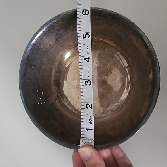 Vintage Silver Patina Pedestal Bowl, Paul Revere Reproduction Oneida Silversmith - Picture 5 of 5